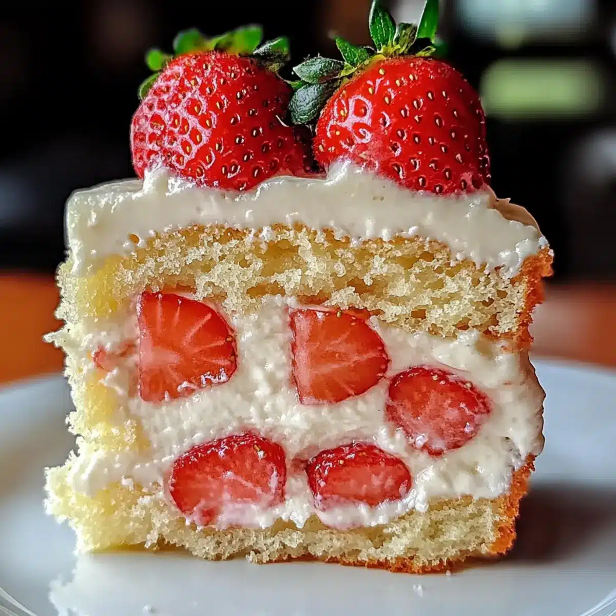 Strawberry Custard Delight Cake