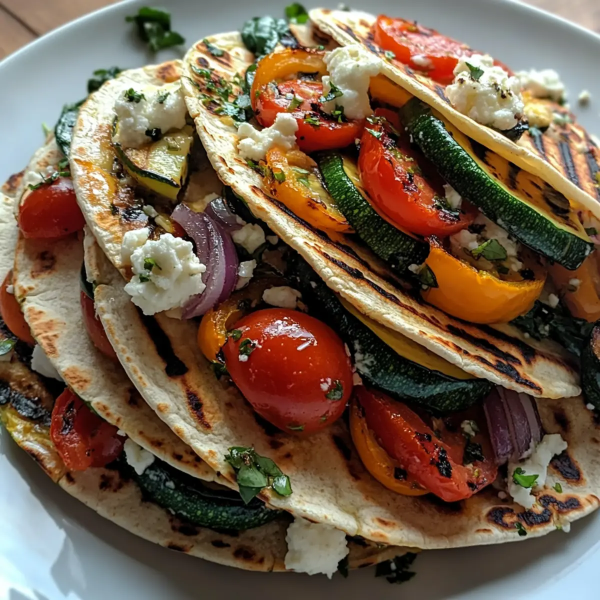 Grilled Mediterranean Veggie Quesadillas