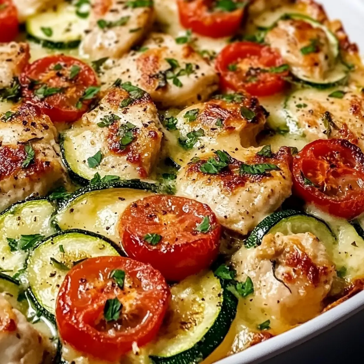 Mediterranean Chicken Zucchini Bake
