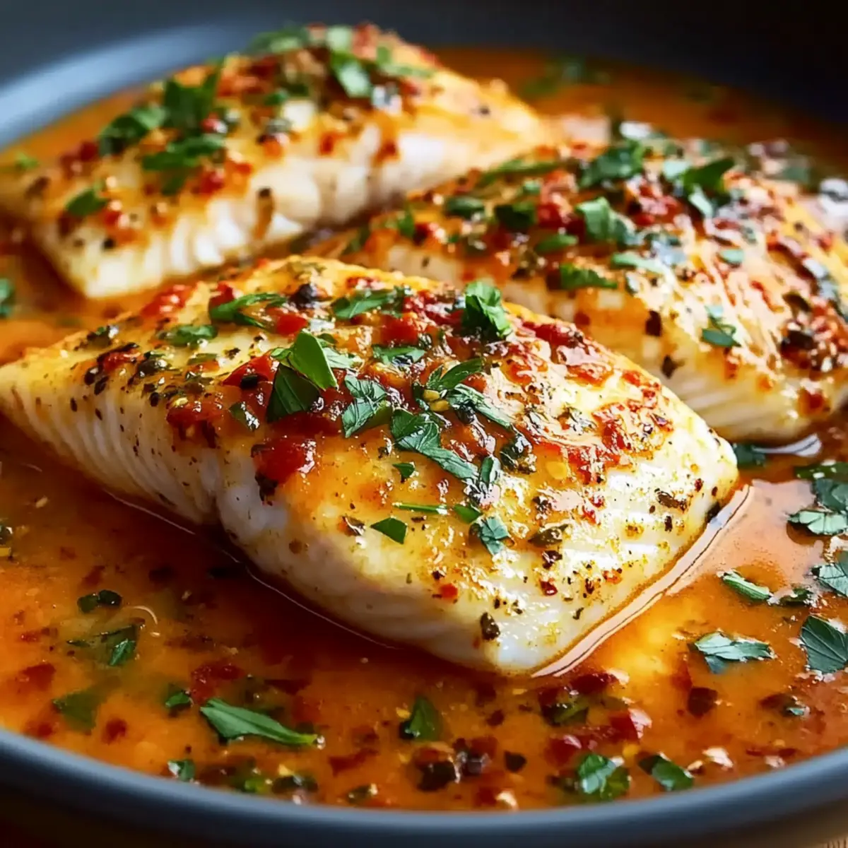 Tilapia in Roasted Pepper Sauce