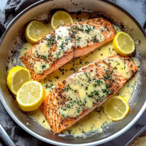 Baked Salmon with Lemon Butter Cream Sauce