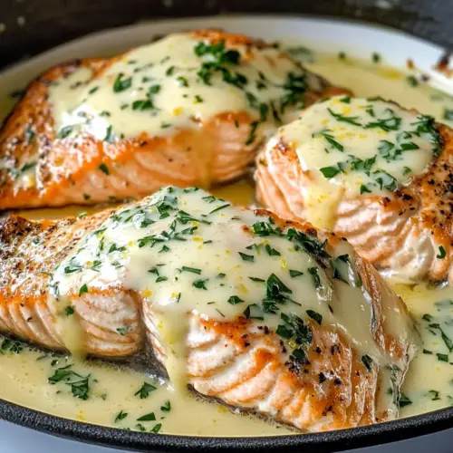 Baked Salmon with Lemon Butter Cream Sauce