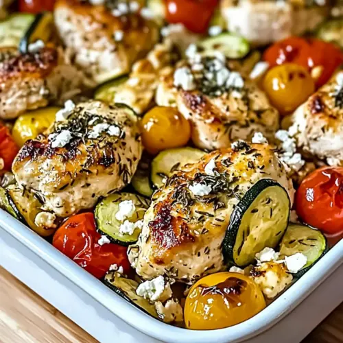 Mediterranean Chicken Zucchini Bake