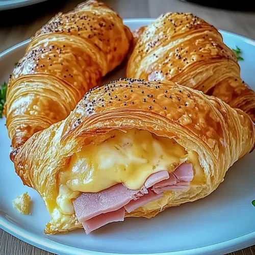 Baked Ham and Cheese Croissants