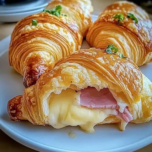 Baked Ham and Cheese Croissants