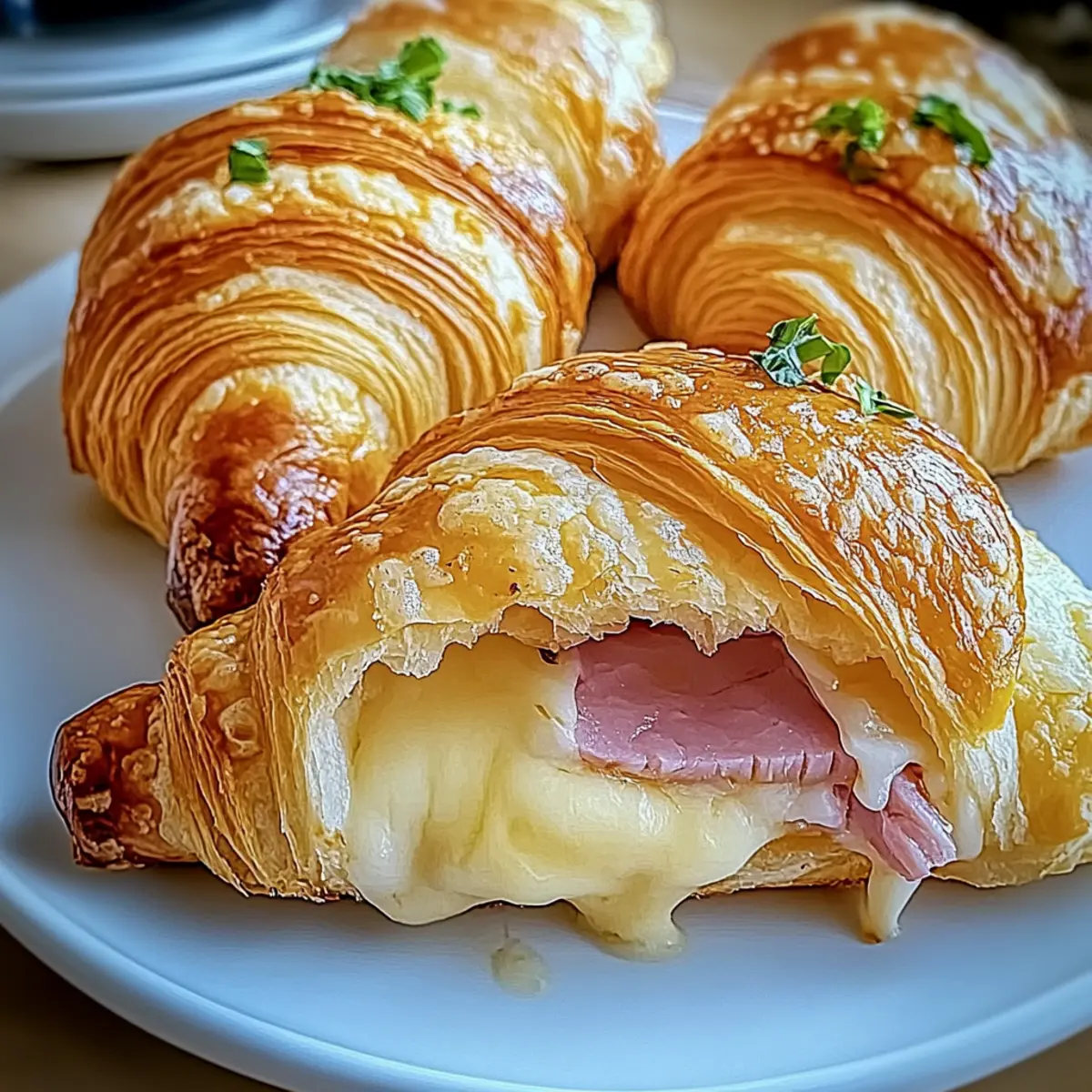 Baked Ham and Cheese Croissants