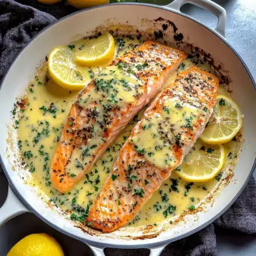 Baked Salmon with Lemon Butter Cream Sauce