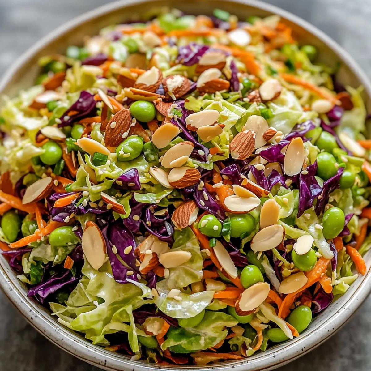 Cabbage and Edamame Salad with Sesame Ginger Dressing
