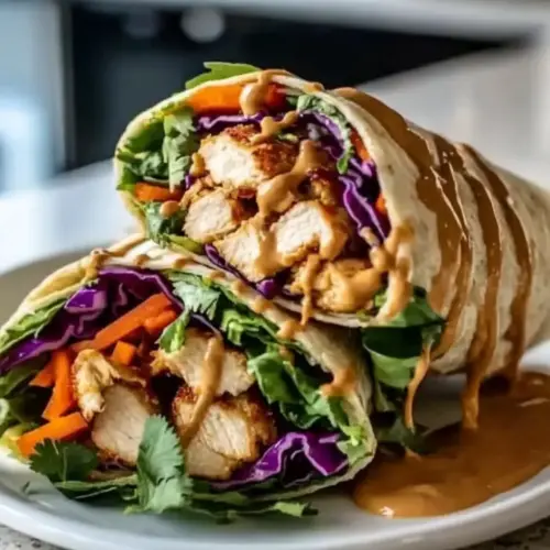 Thai Peanut Chicken Wraps