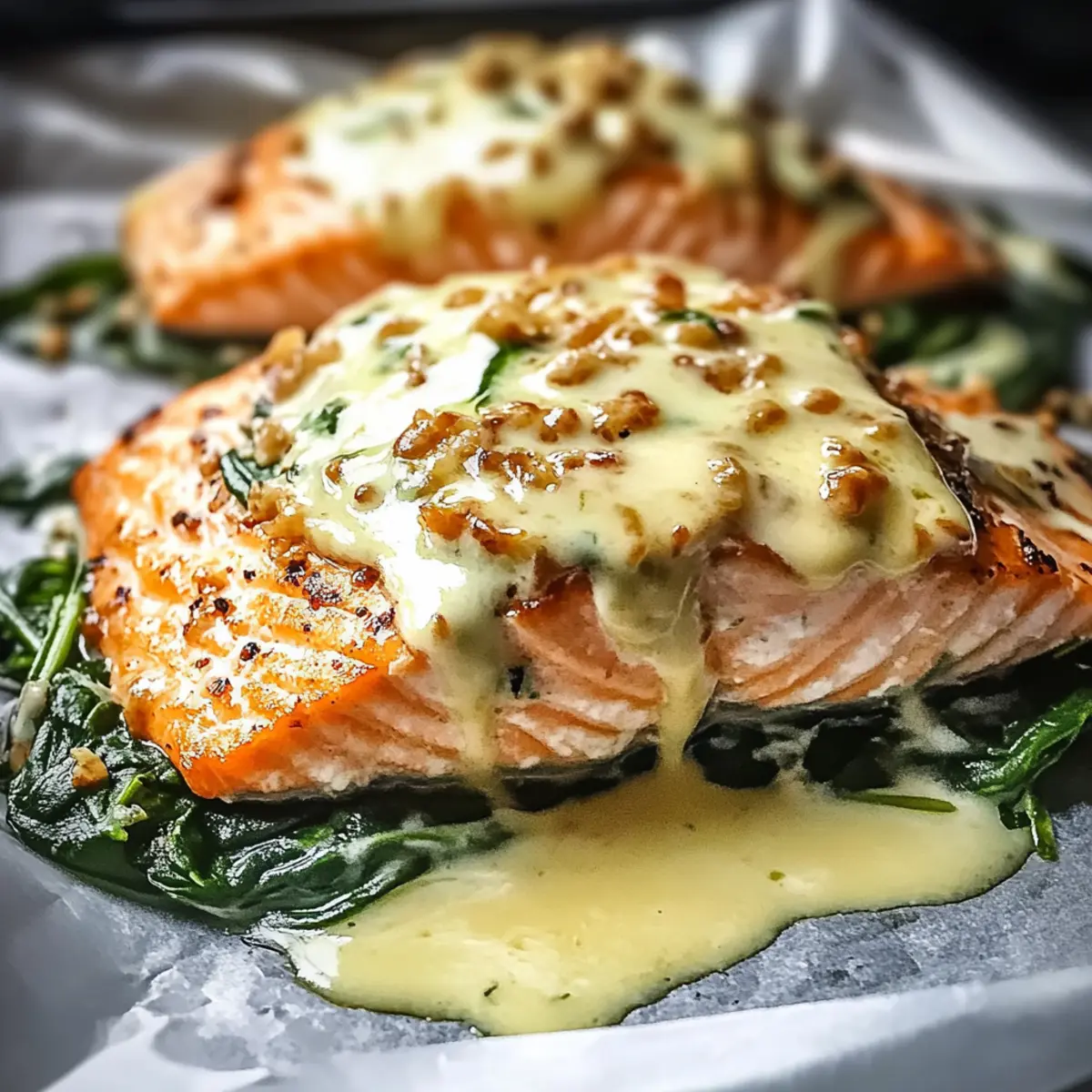 Baked Salmon with Spinach