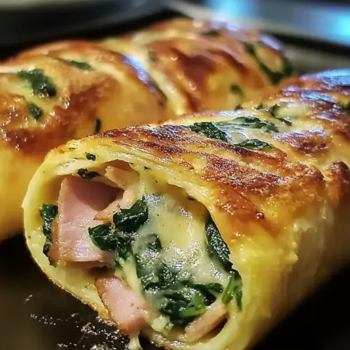 Spinach Ham Breakfast Rolls