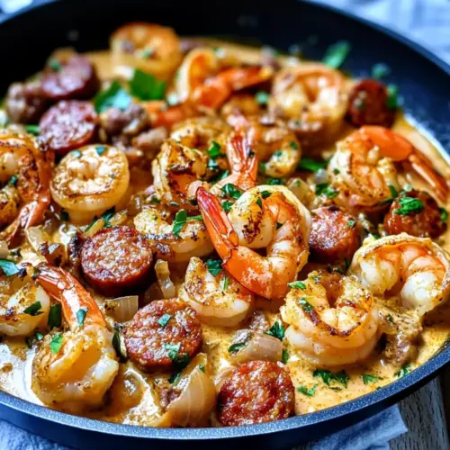 Spicy Keto Shrimp and Sausage Skillet