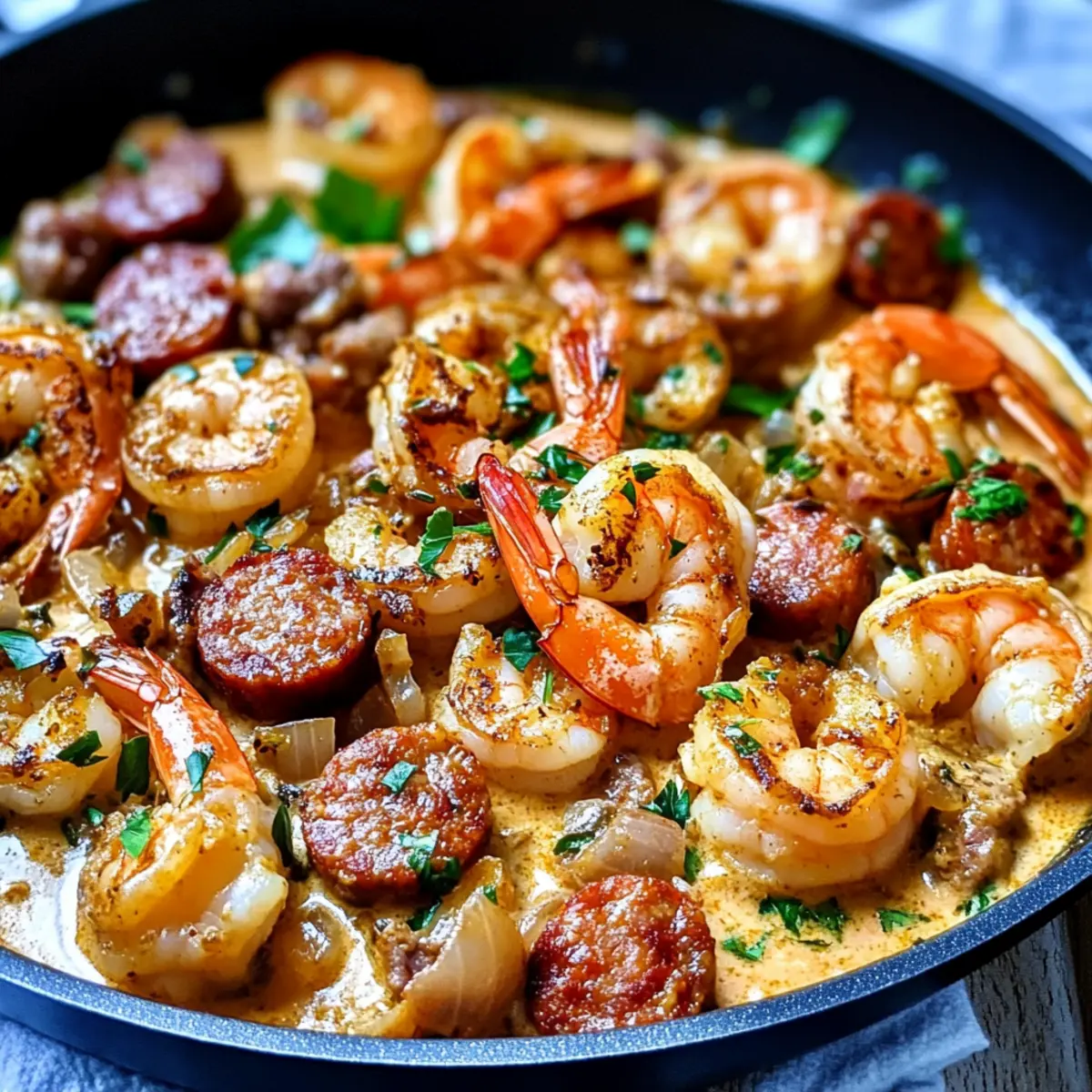 Spicy Keto Shrimp and Sausage Skillet