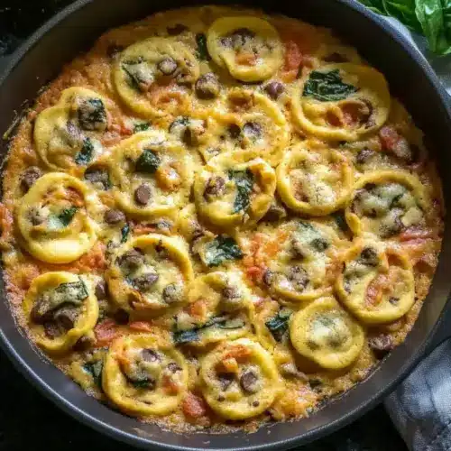 One Pot Creamy Spinach Tomato Tortellini