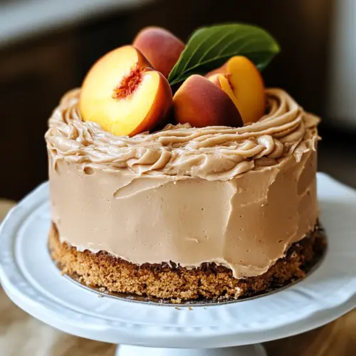 Peach Cake with Brown Sugar Frosting