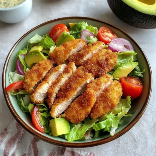 Air Fried Chicken Tender Salad with Honey Mustard