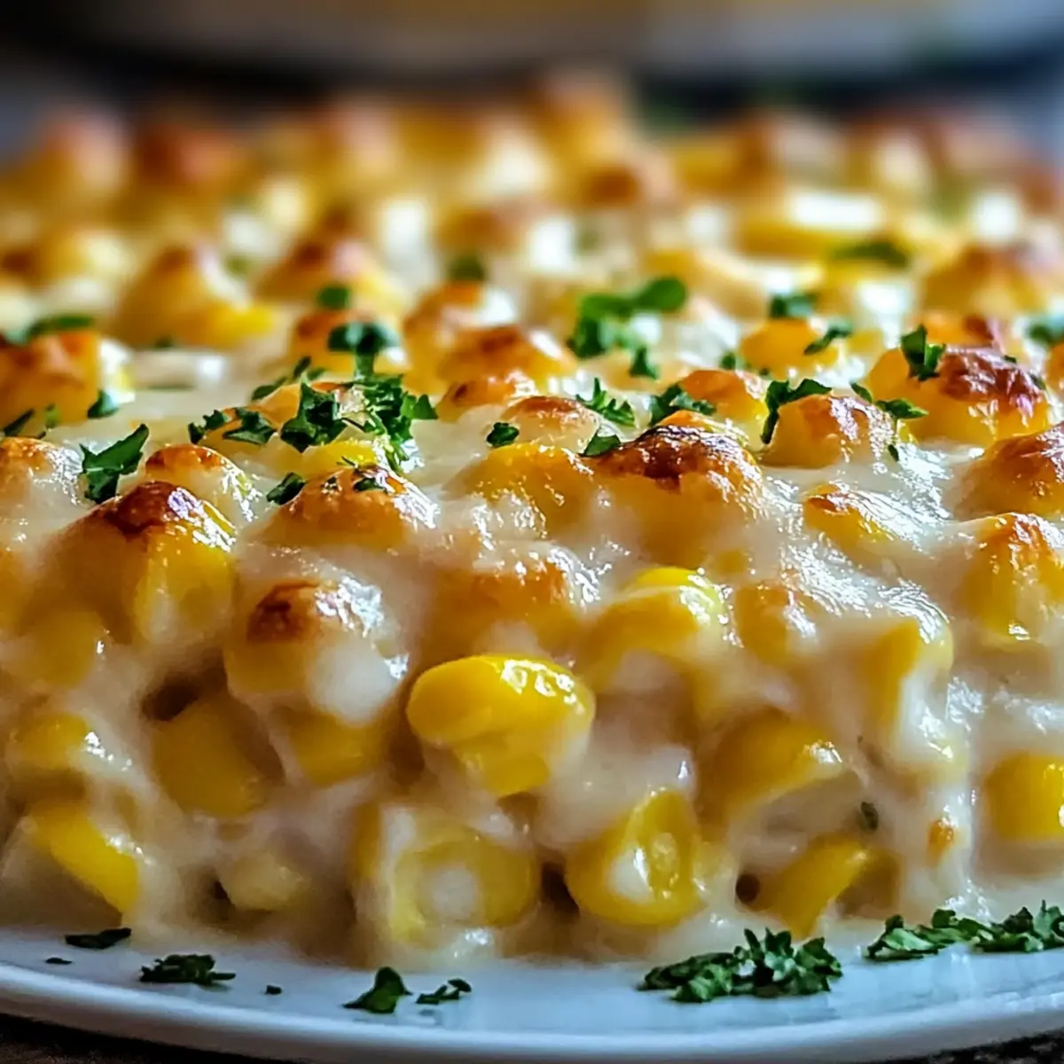 Creamy White Cheddar Baked Corn