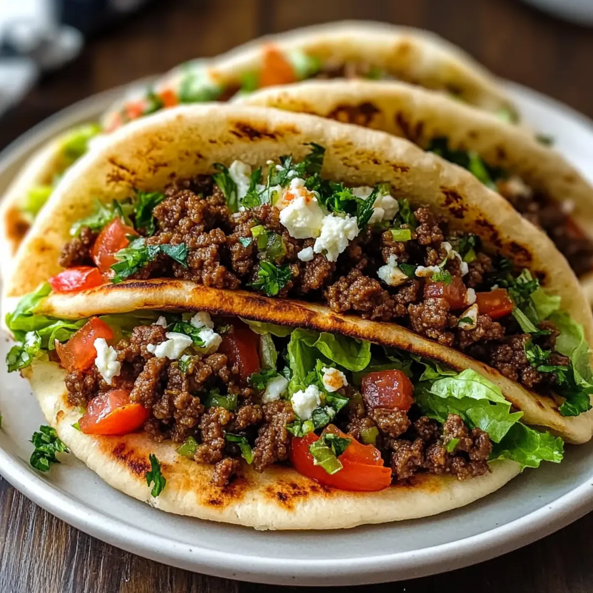Mediterranean Ground Beef Pita Pockets