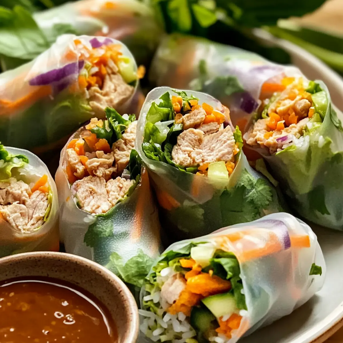 Lemongrass Chicken Rice Paper Rolls