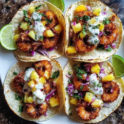 Coconut Crusted Shrimp Tacos with Pineapple Salsa