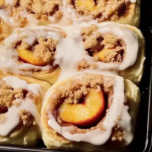 Peach Cobbler Cinnamon Rolls