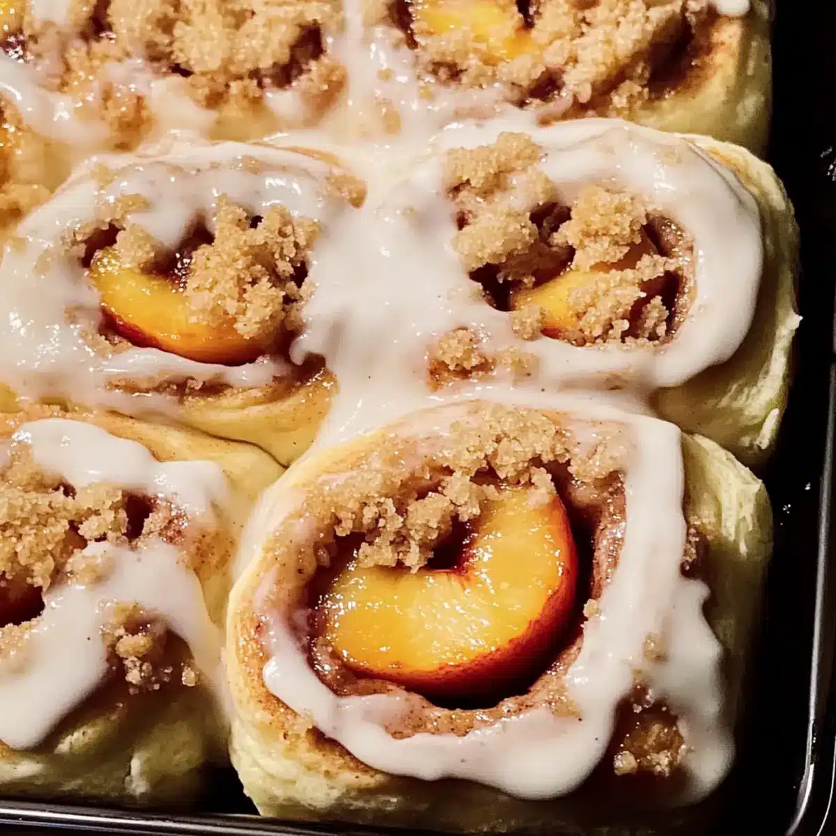 Peach Cobbler Cinnamon Rolls