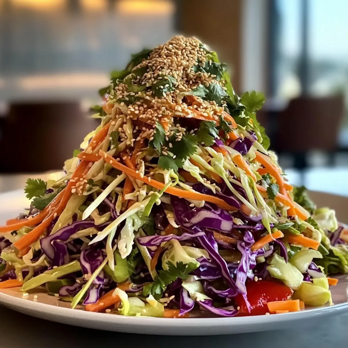 Crunchy Asian Cabbage Slaw with Addictive Sesame Dressing