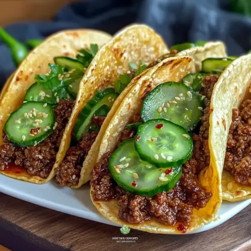 Slow Cooker Korean Ground Beef Tacos