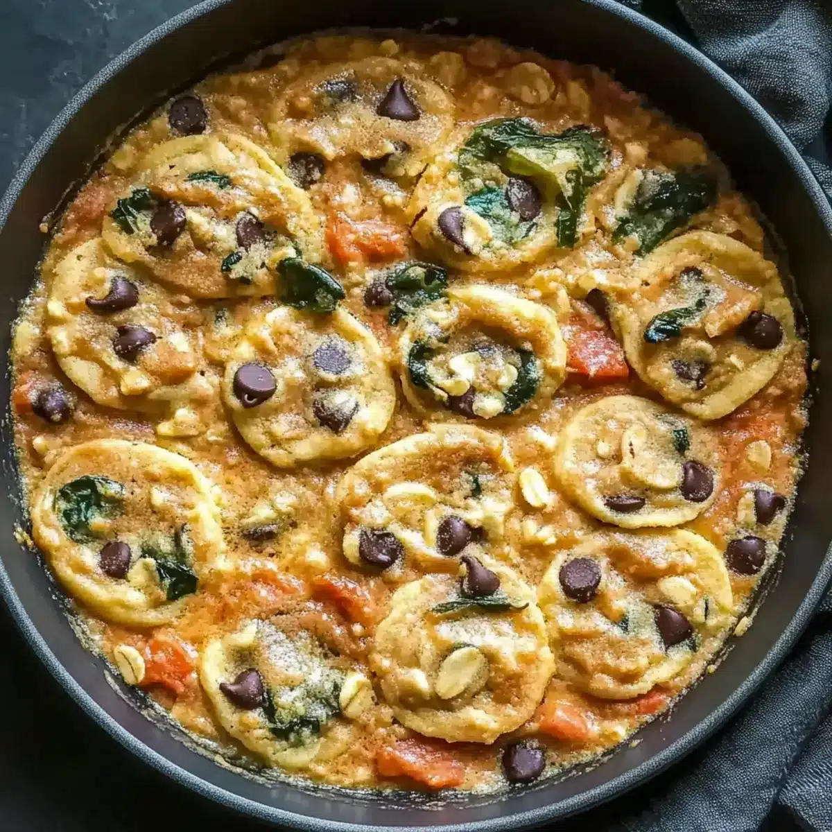 One Pot Creamy Spinach Tomato Tortellini