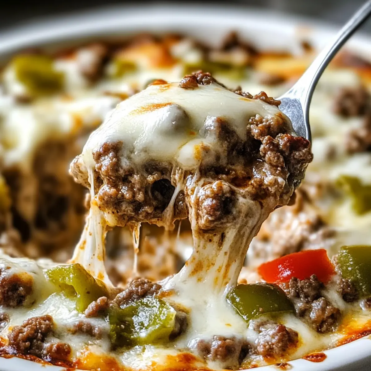 Low Carb Philly Cheesesteak Casserole