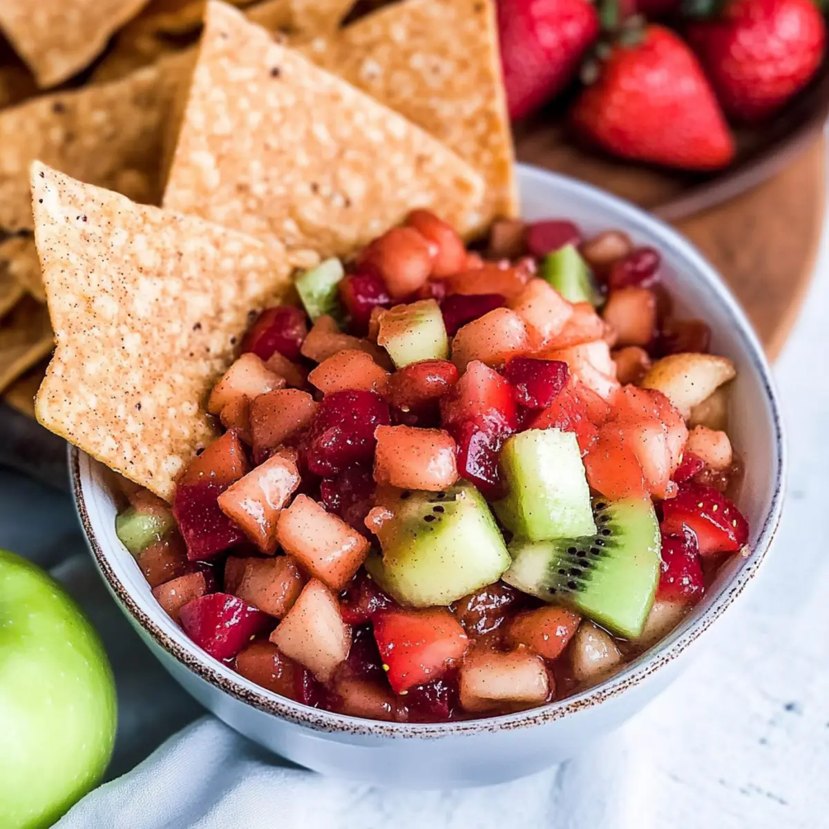 Fruit Salsa with Cinnamon Sugar Tortilla Chips