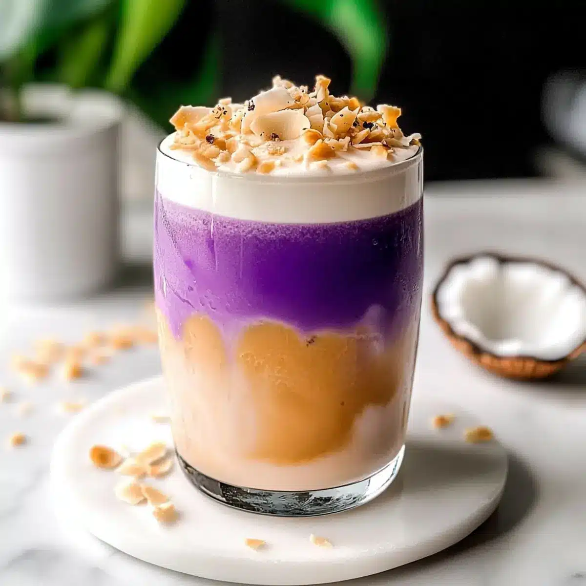 Iced Ube Coconut Macchiato