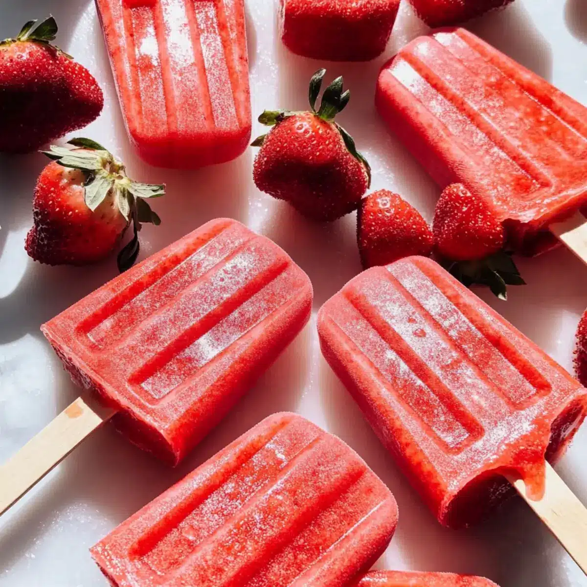 Strawberry Popsicles