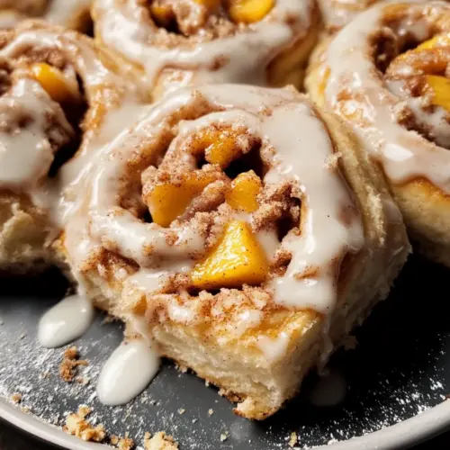 Peach Cobbler Cinnamon Rolls