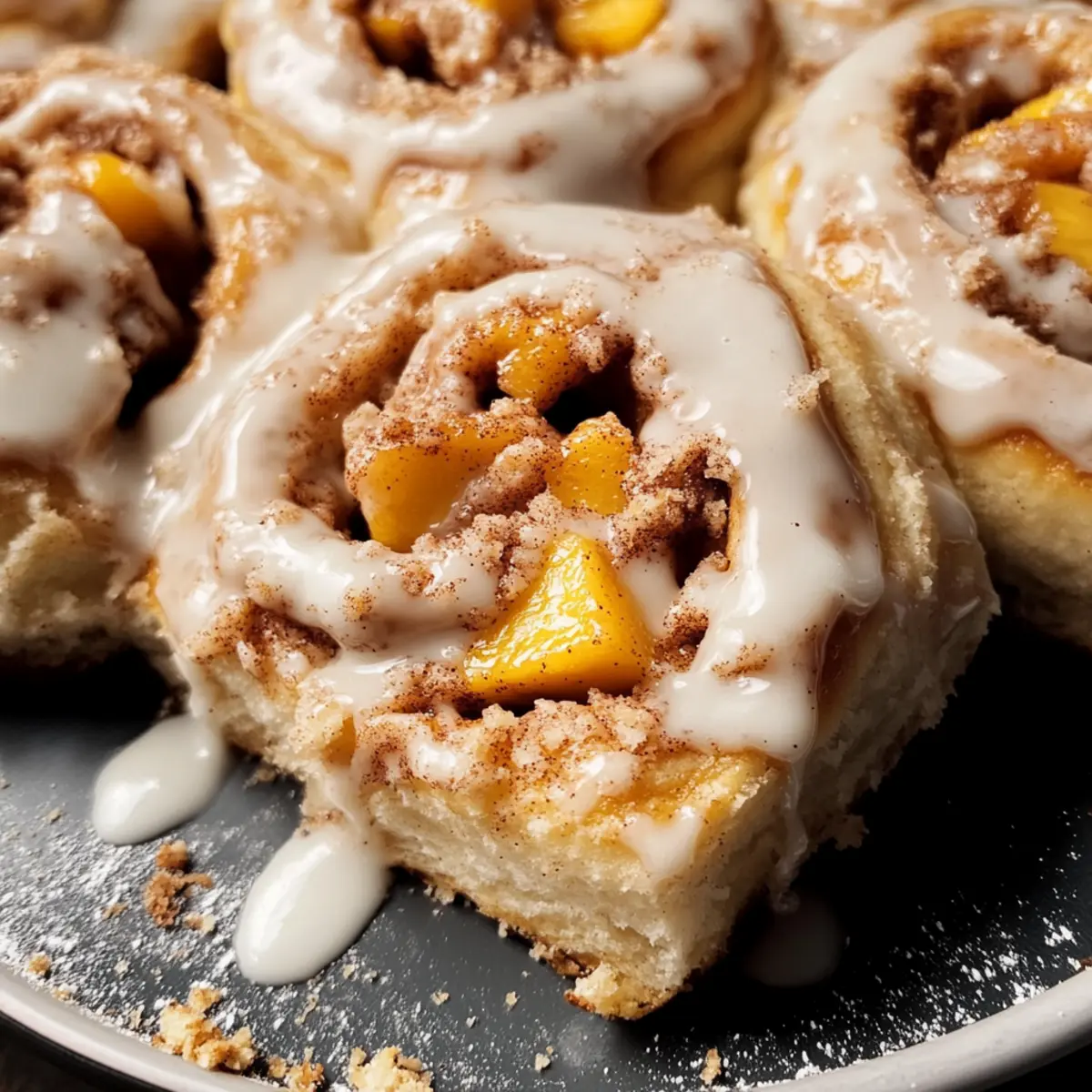 Peach Cobbler Cinnamon Rolls