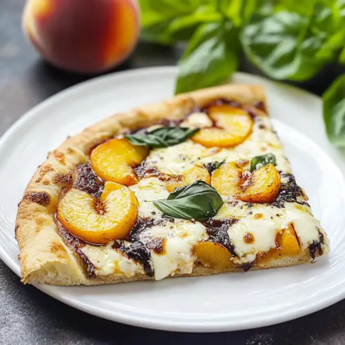 Peach & Basil Naan Bread Pizza