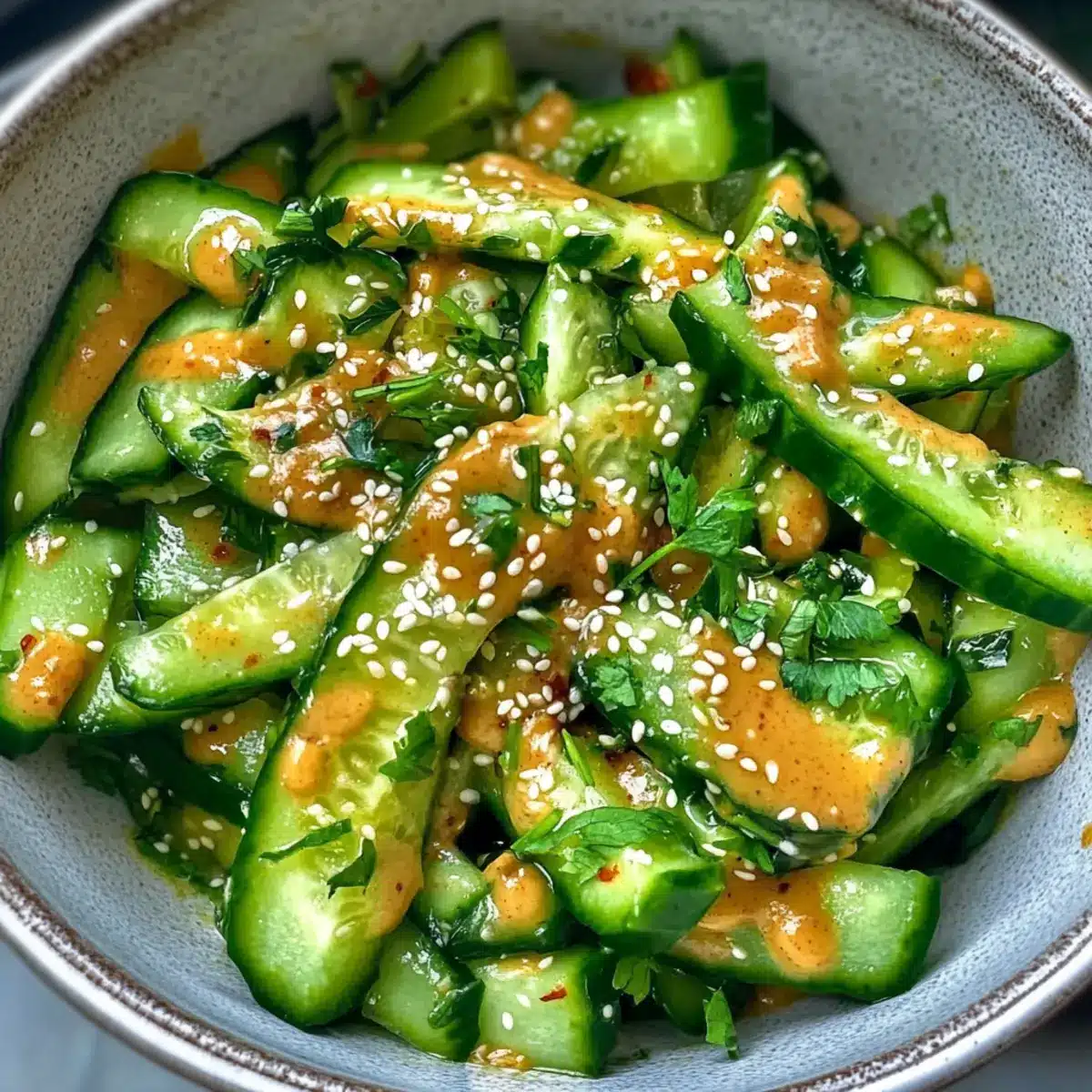 Cucumber and Peanut Butter Salad