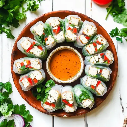 Vegan Summer Rolls with Harissa Peanut Sauce