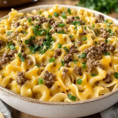 One-Pot Beef with Cheddar Ranch Pasta