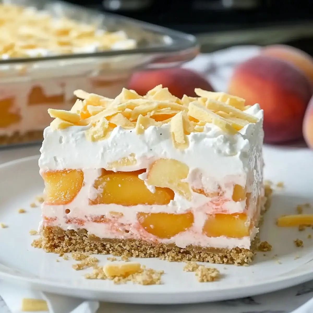 No Bake Peach Jello Lasagna