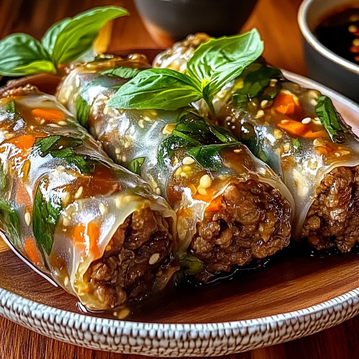 Thai Basil Beef Rolls