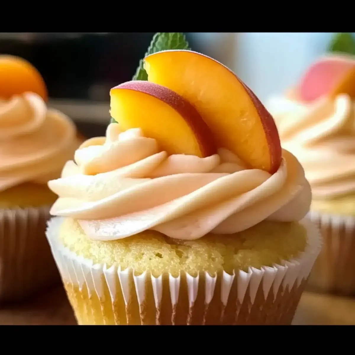 Honey Peach Cream Cheese Cupcakes