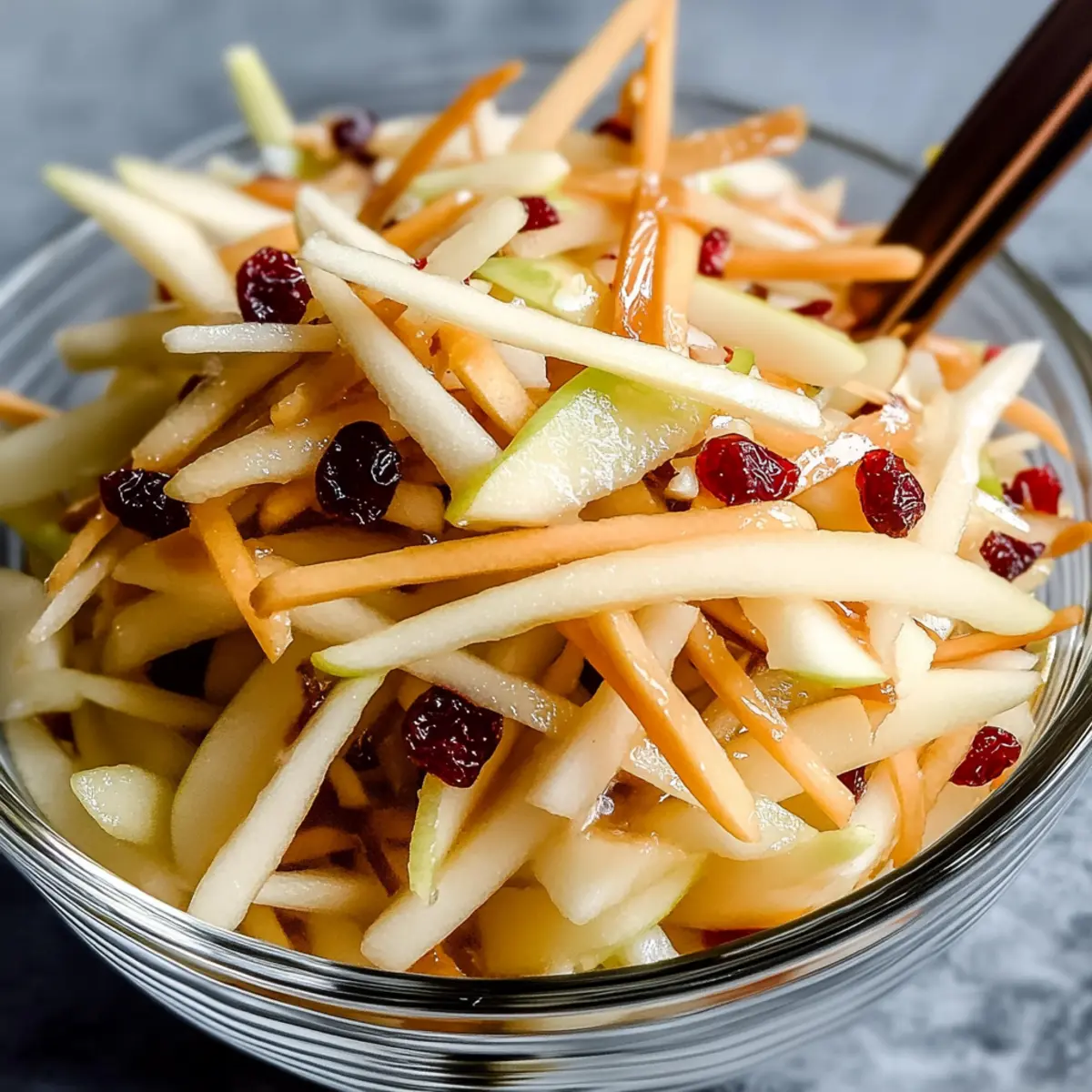 Apple Pear Slaw with Caramel Cider Vinaigrette