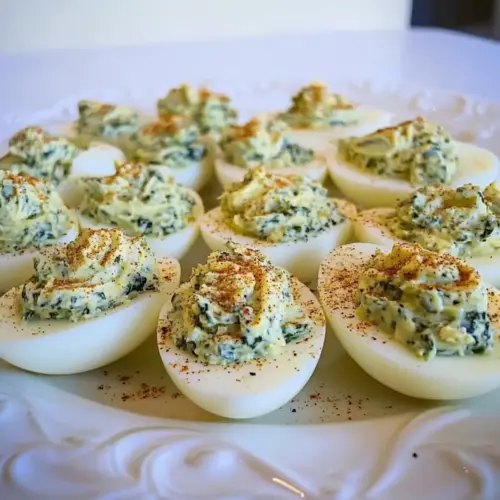 Keto Spinach Artichoke Deviled Eggs