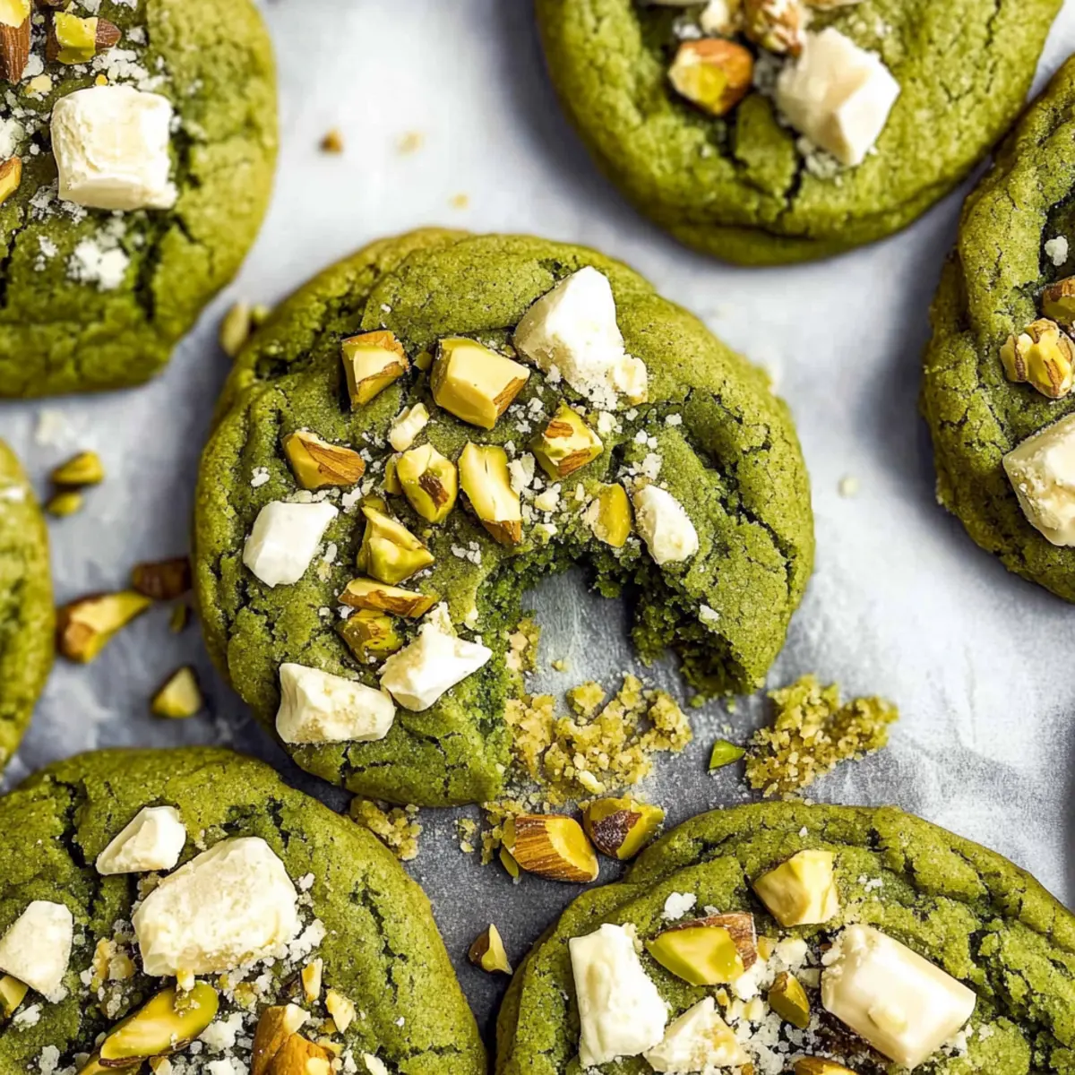 White Chocolate Pistachio Matcha Cookies