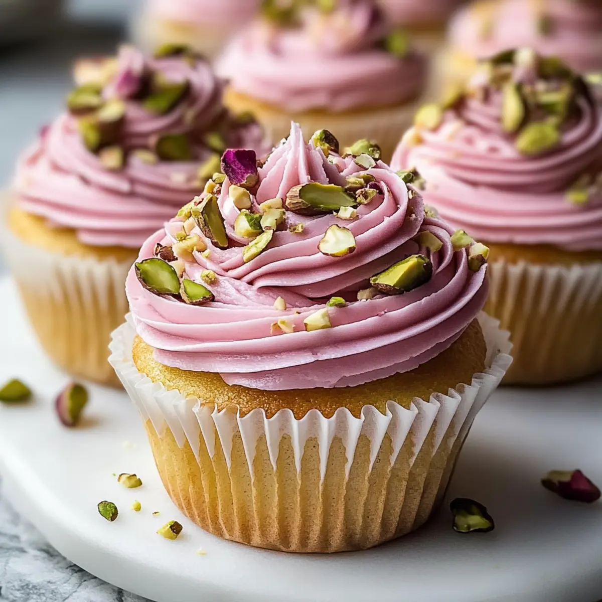 Rose and Pistachio Cupcakes
