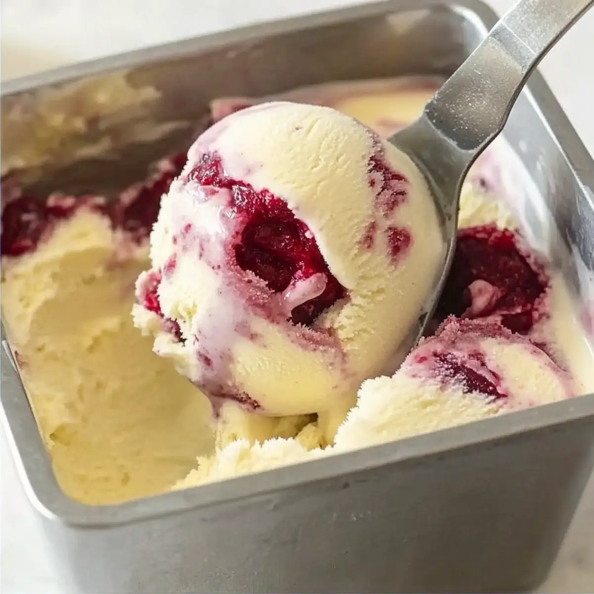 Keto White Chocolate Raspberry Ice Cream