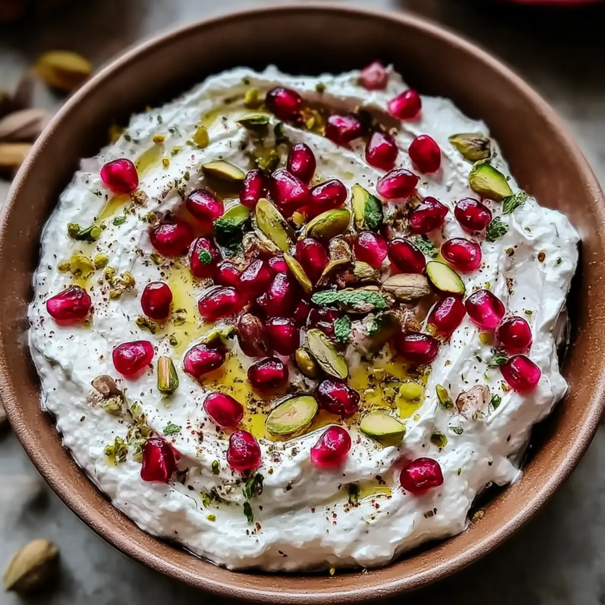 Pomegranate Pistachio Whipped Feta Dip