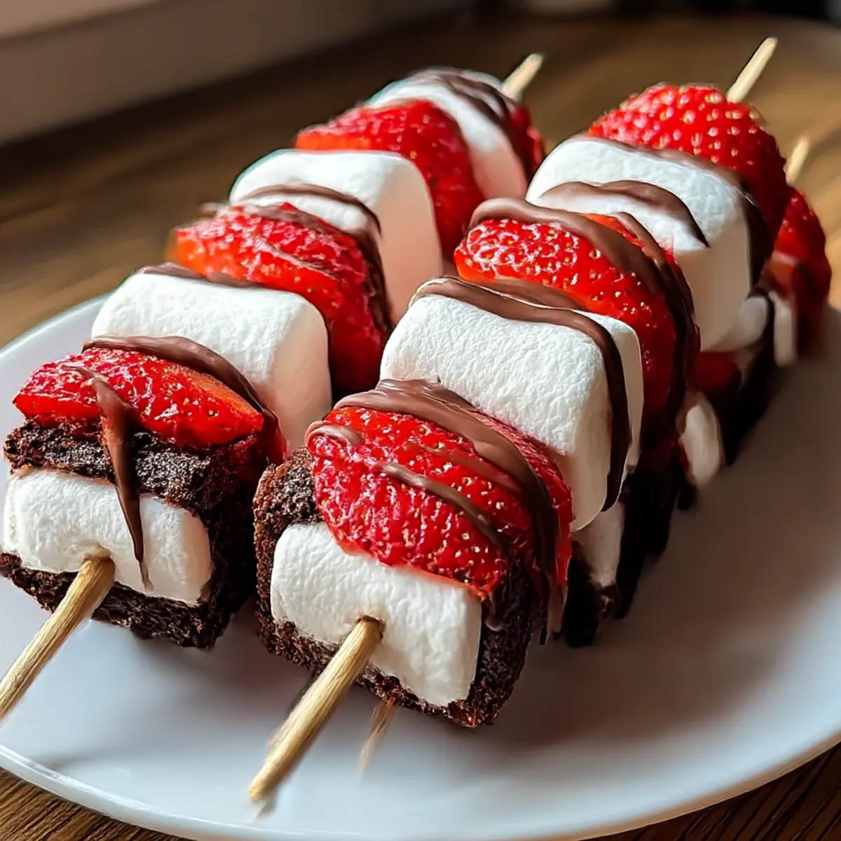 Sweet Strawberry Brownie Kabobs