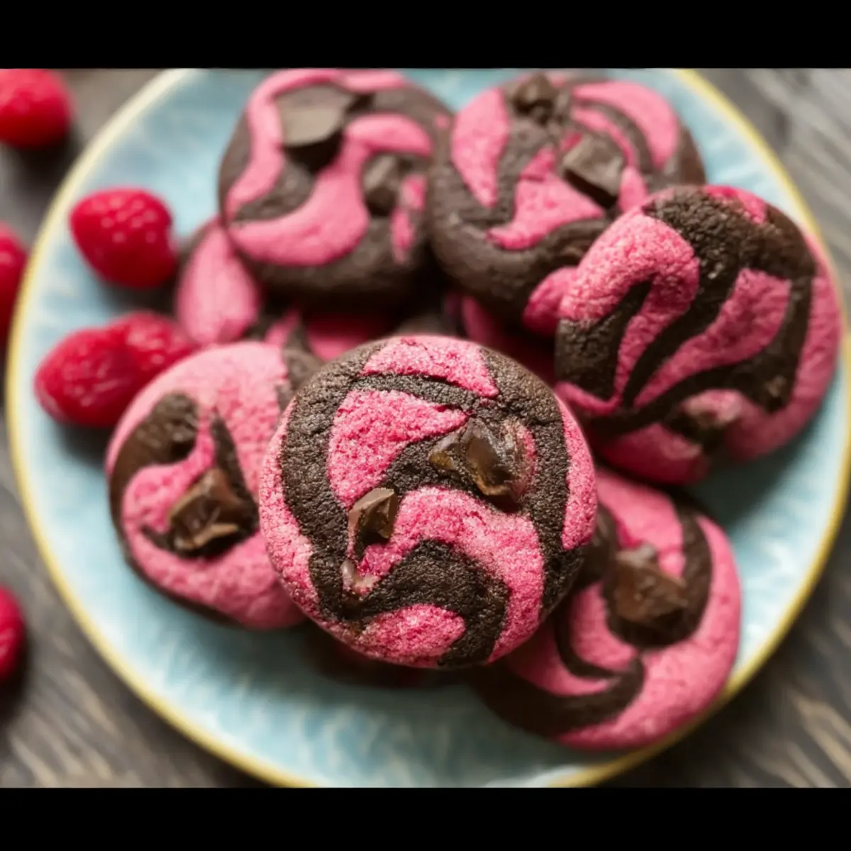 Raspberry Dark Chocolate Cookies